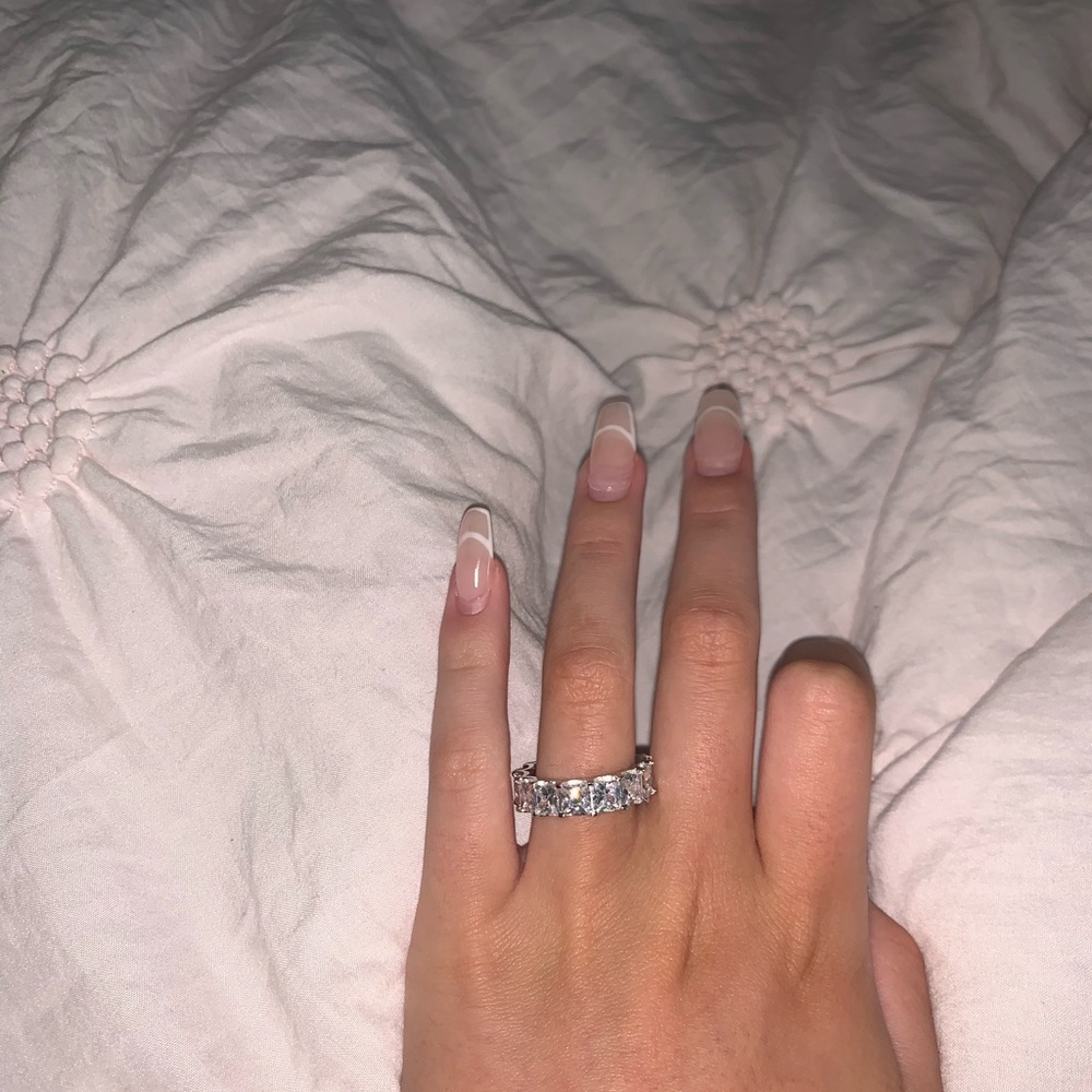 Princess Eternity Band Diamond Like Cz Crystal Ri… - image 3